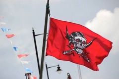 Flying the flag - provided by pirate Alan 'Neddy' Turner