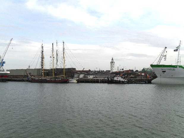 Commercial & leisure ships Harlingen innner harbour
