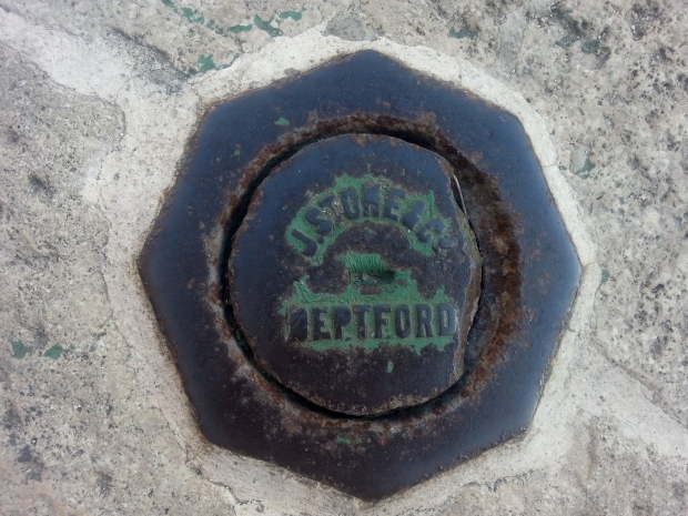 J Stone & Co Deptford, Kent, UK insert on footbridge