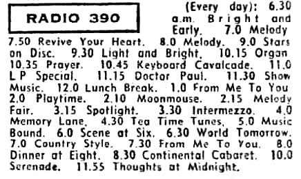 Programme Listing