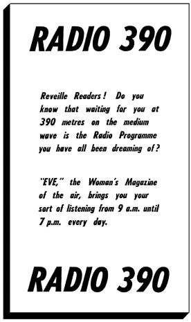 Reveille Magazine Radio 390 Advert