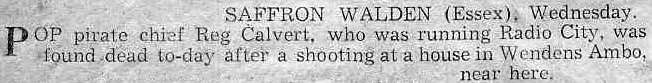 Reg Calvert shooting Press Report Reg Calvert shooting Press Report