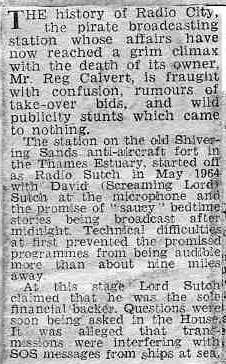 Reg Calvert shooting Press Report