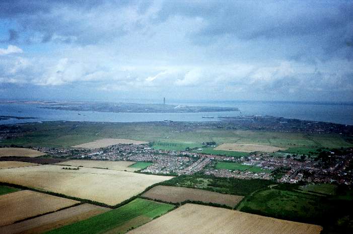 Over Sheppey towards Medway & Thames